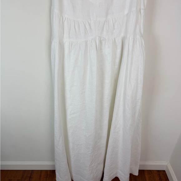 DISSH ARLO WHITE V NECK LINEN MAXI DRESS Size 6 - Picture 7 of 10